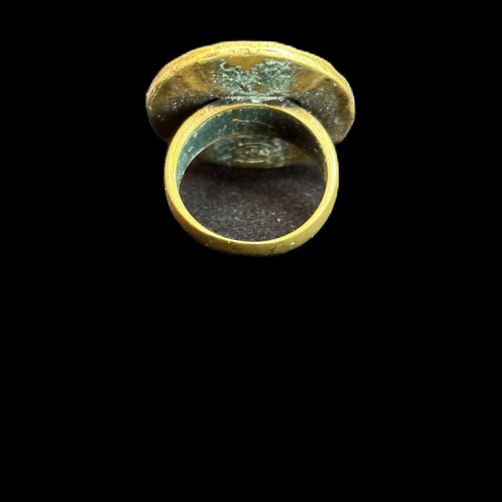 VTG Hammered Brass and Silver Ring